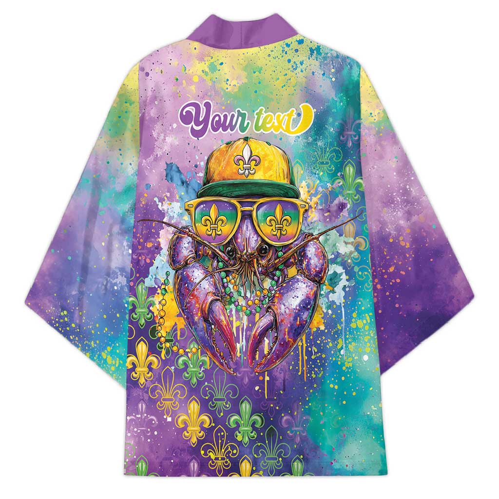 Mardi Gras Crawfish Personalized Kimono NOLA Fat Tuesday Drip Art - Wonder Print Shop