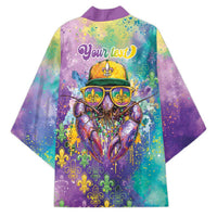 Mardi Gras Crawfish Personalized Kimono NOLA Fat Tuesday Drip Art - Wonder Print Shop
