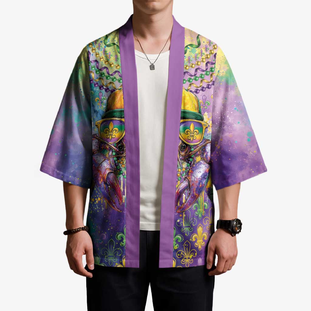 Mardi Gras Crawfish Personalized Kimono NOLA Fat Tuesday Drip Art - Wonder Print Shop