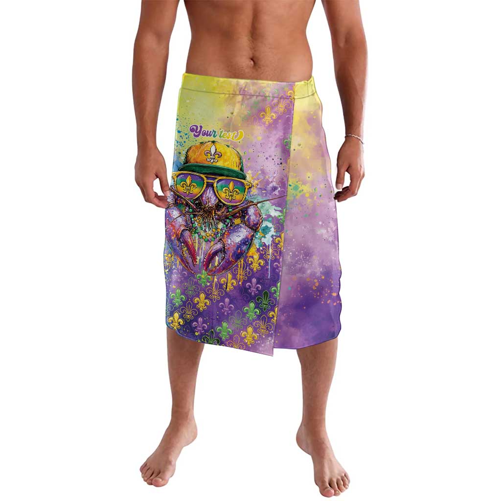 Mardi Gras Crawfish Personalized Lavalava NOLA Fat Tuesday Drip Art - Wonder Print Shop