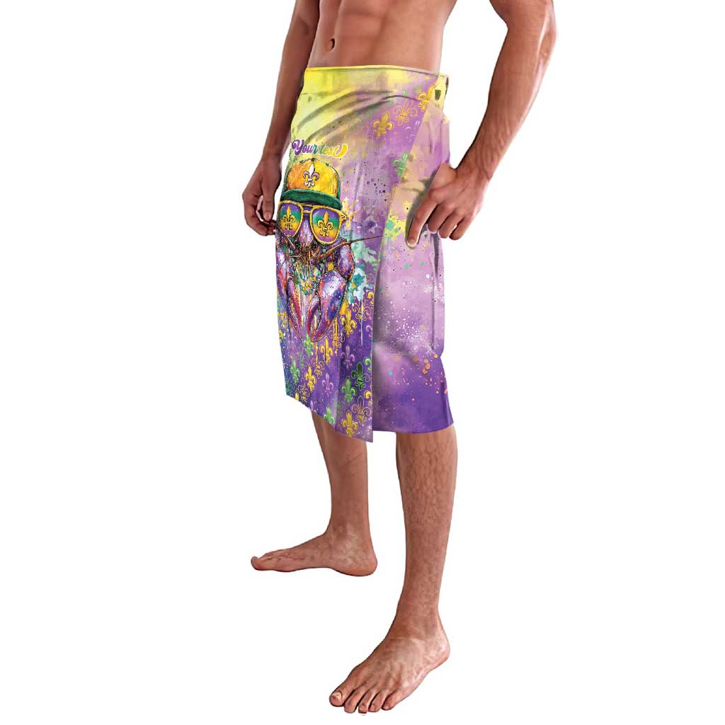 Mardi Gras Crawfish Personalized Lavalava NOLA Fat Tuesday Drip Art - Wonder Print Shop