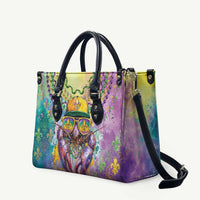 Mardi Gras Crawfish Leather Bag NOLA Fat Tuesday Drip Art - Wonder Print Shop