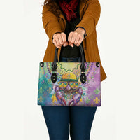 Mardi Gras Crawfish Leather Bag NOLA Fat Tuesday Drip Art - Wonder Print Shop