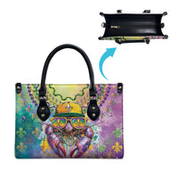 Mardi Gras Crawfish Leather Bag NOLA Fat Tuesday Drip Art - Wonder Print Shop