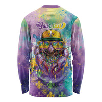 Mardi Gras Crawfish Personalized Long Sleeve Shirt NOLA Fat Tuesday Drip Art - Wonder Print Shop