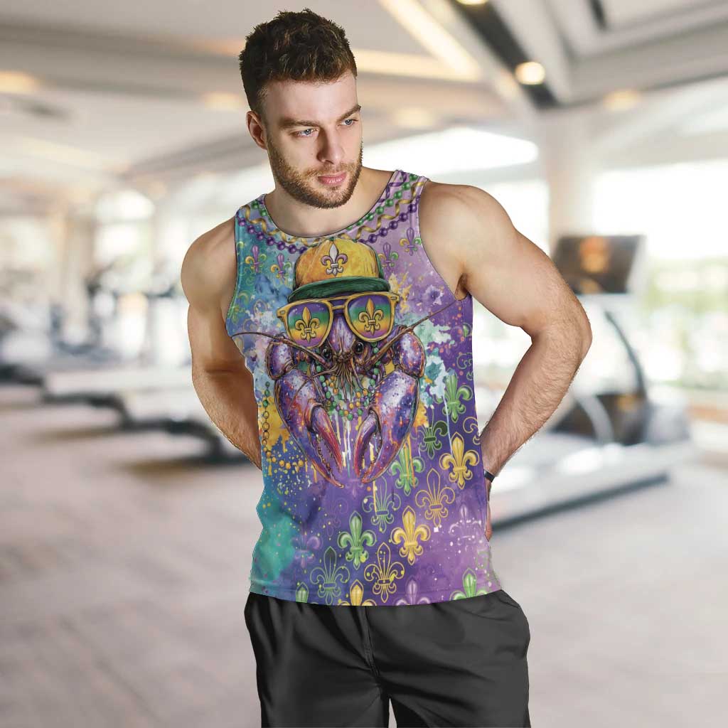 Mardi Gras Crawfish Personalized Men Tank Top NOLA Fat Tuesday Drip Art - Wonder Print Shop