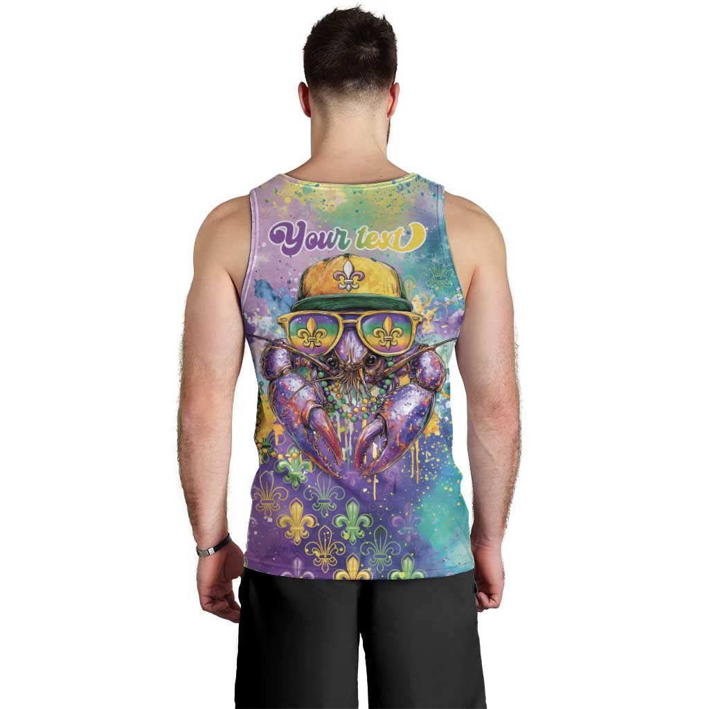 Mardi Gras Crawfish Personalized Men Tank Top NOLA Fat Tuesday Drip Art - Wonder Print Shop