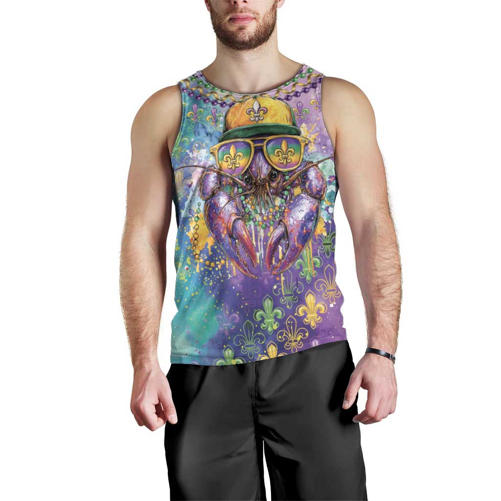 Mardi Gras Crawfish Personalized Men Tank Top NOLA Fat Tuesday Drip Art - Wonder Print Shop