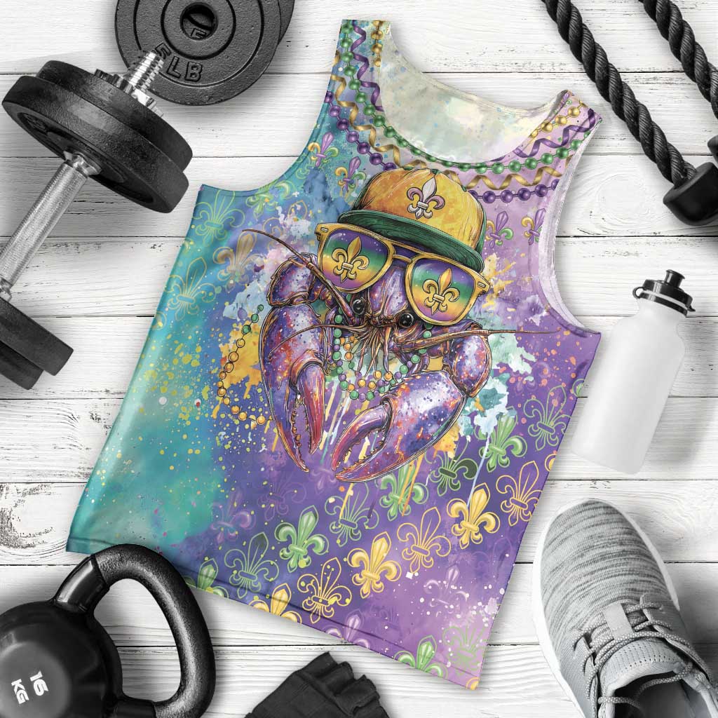 Mardi Gras Crawfish Personalized Men Tank Top NOLA Fat Tuesday Drip Art - Wonder Print Shop