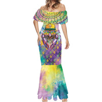Mardi Gras Crawfish Personalized Mermaid Dress NOLA Fat Tuesday Drip Art - Wonder Print Shop