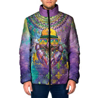 Mardi Gras Crawfish Personalized Padded Jacket NOLA Fat Tuesday Drip Art - undefined