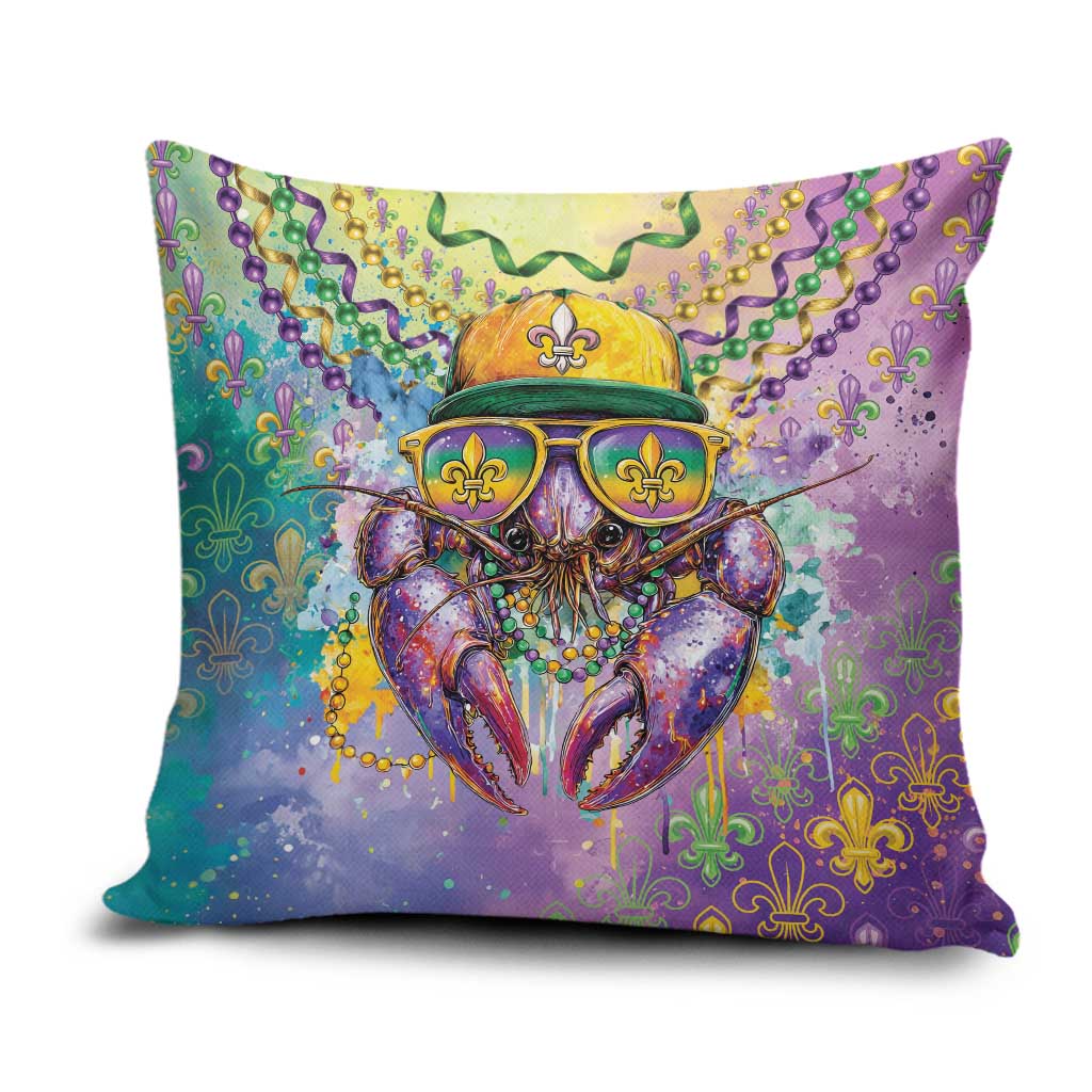 Mardi Gras Crawfish Pillow Cover NOLA Fat Tuesday Drip Art - Wonder Print Shop