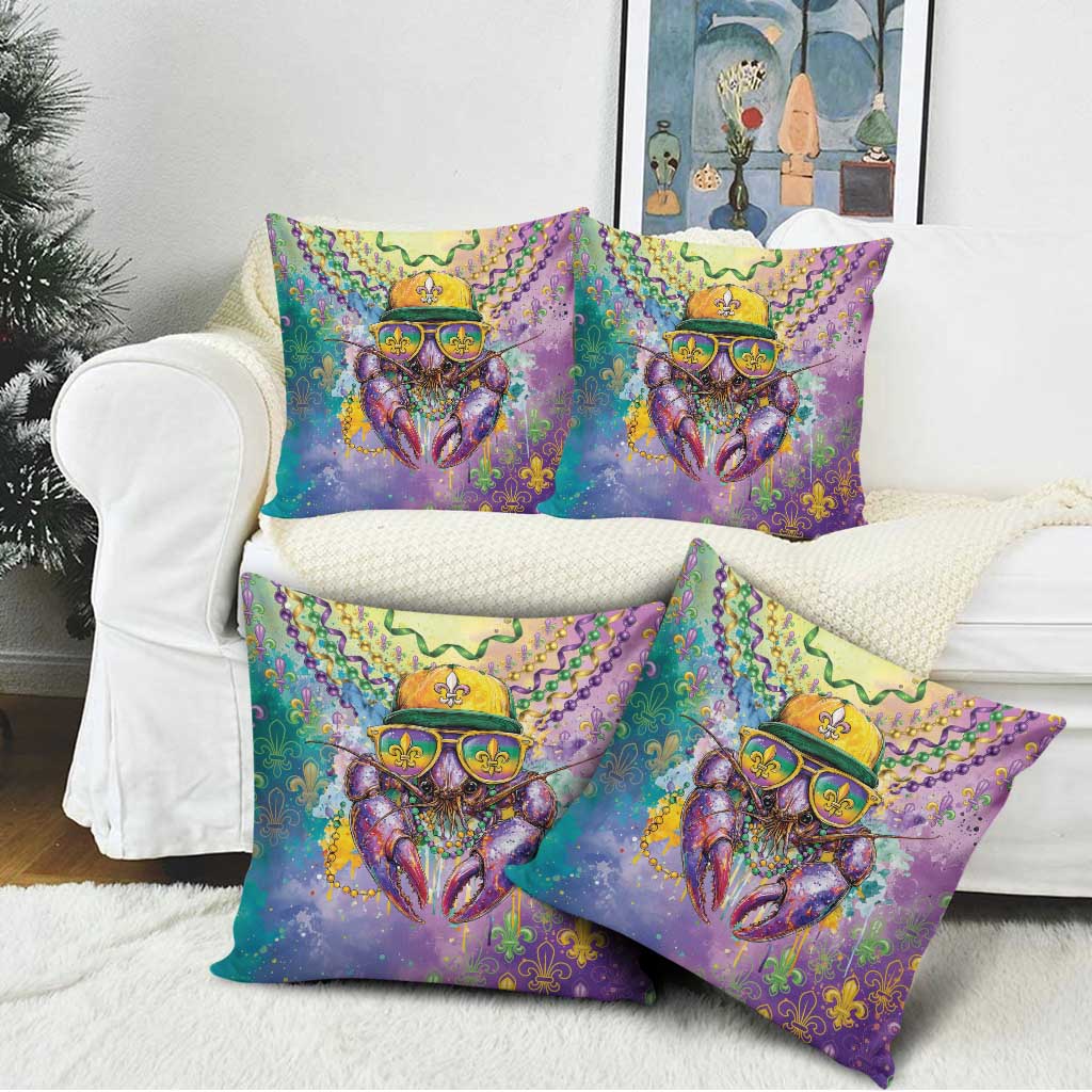Mardi Gras Crawfish Pillow Cover NOLA Fat Tuesday Drip Art - Wonder Print Shop