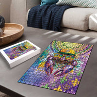Mardi Gras Crawfish Puzzle NOLA Fat Tuesday Drip Art - undefined