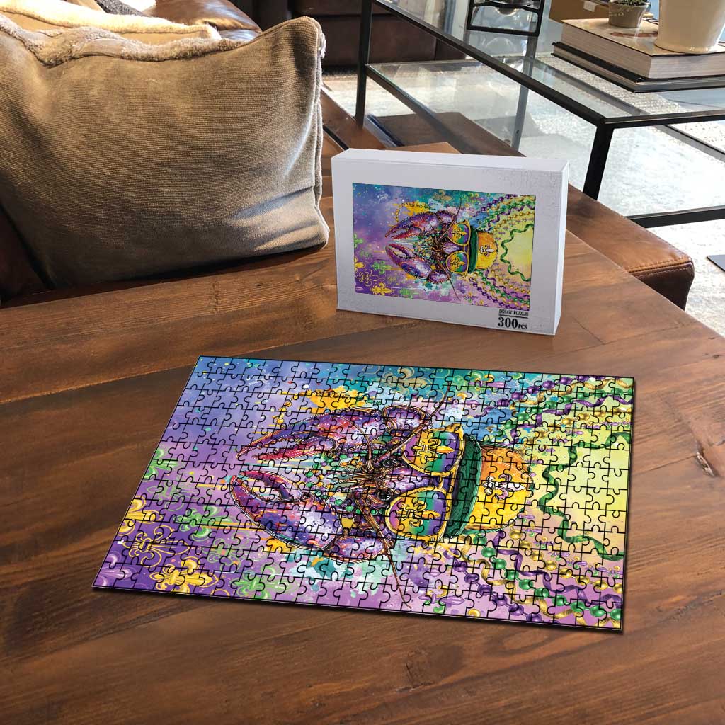 Mardi Gras Crawfish Puzzle NOLA Fat Tuesday Drip Art - undefined