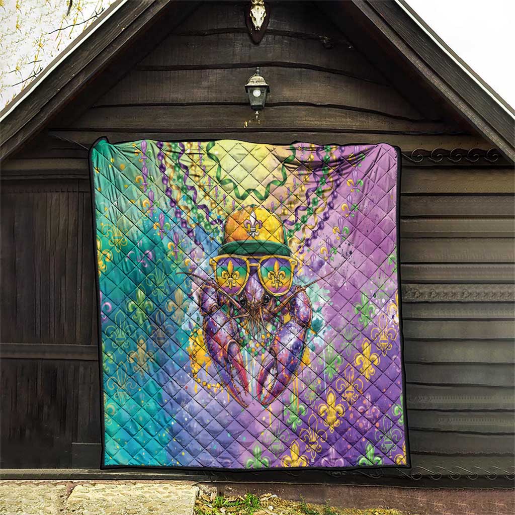 Mardi Gras Crawfish Quilt NOLA Fat Tuesday Drip Art - Wonder Print Shop