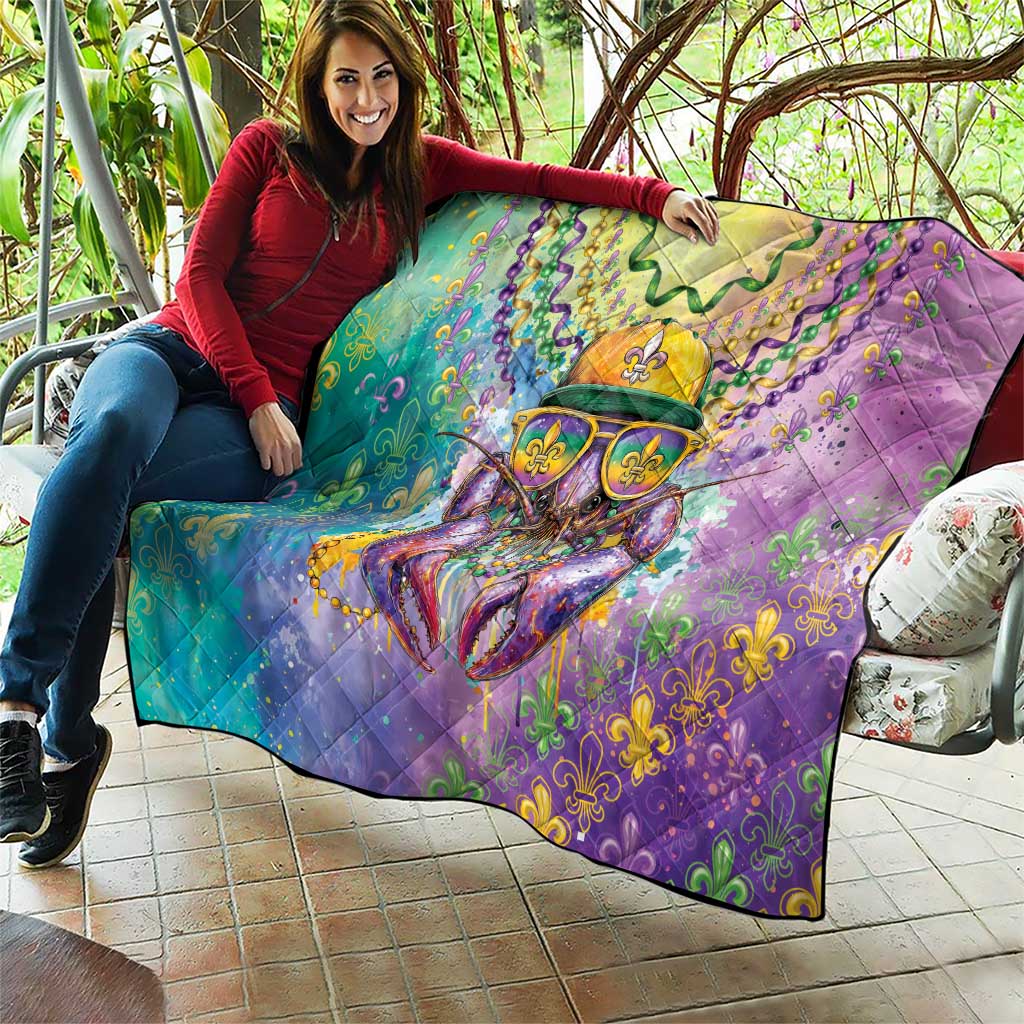 Mardi Gras Crawfish Quilt NOLA Fat Tuesday Drip Art - Wonder Print Shop