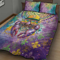 Mardi Gras Crawfish Quilt Bed Set NOLA Fat Tuesday Drip Art - Wonder Print Shop