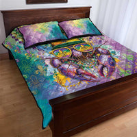 Mardi Gras Crawfish Quilt Bed Set NOLA Fat Tuesday Drip Art - Wonder Print Shop