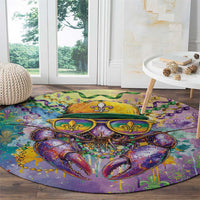 Mardi Gras Crawfish Round Carpet NOLA Fat Tuesday Drip Art - Wonder Print Shop