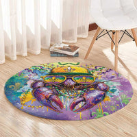Mardi Gras Crawfish Round Carpet NOLA Fat Tuesday Drip Art - Wonder Print Shop
