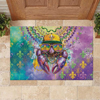 Mardi Gras Crawfish Rubber Doormat NOLA Fat Tuesday Drip Art - Wonder Print Shop