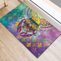 Mardi Gras Crawfish Rubber Doormat NOLA Fat Tuesday Drip Art - Wonder Print Shop