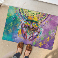 Mardi Gras Crawfish Rubber Doormat NOLA Fat Tuesday Drip Art - Wonder Print Shop