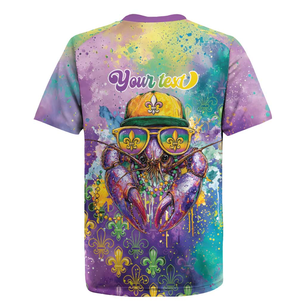 Mardi Gras Crawfish Personalized Rugby Jersey NOLA Fat Tuesday Drip Art - Wonder Print Shop