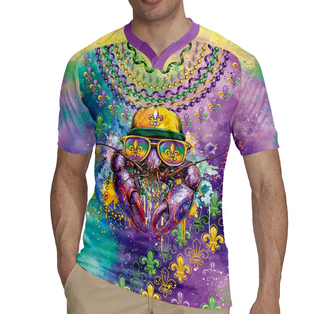 Mardi Gras Crawfish Personalized Rugby Jersey NOLA Fat Tuesday Drip Art - Wonder Print Shop
