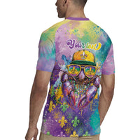 Mardi Gras Crawfish Personalized Rugby Jersey NOLA Fat Tuesday Drip Art - Wonder Print Shop