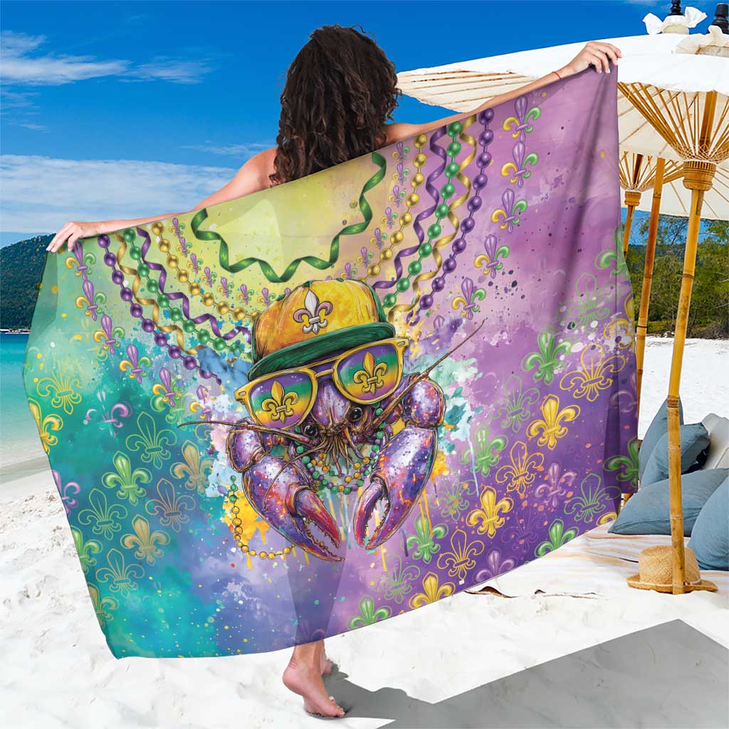 Mardi Gras Crawfish Sarong NOLA Fat Tuesday Drip Art - Wonder Print Shop