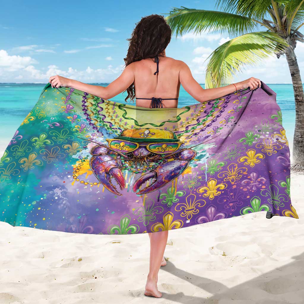Mardi Gras Crawfish Sarong NOLA Fat Tuesday Drip Art - Wonder Print Shop