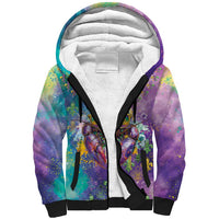 Mardi Gras Crawfish Personalized Sherpa Hoodie NOLA Fat Tuesday Drip Art - Wonder Print Shop