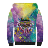 Mardi Gras Crawfish Personalized Sherpa Hoodie NOLA Fat Tuesday Drip Art - Wonder Print Shop