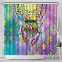 Mardi Gras Crawfish Shower Curtain NOLA Fat Tuesday Drip Art - Wonder Print Shop