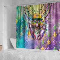 Mardi Gras Crawfish Shower Curtain NOLA Fat Tuesday Drip Art - Wonder Print Shop
