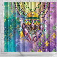 Mardi Gras Crawfish Shower Curtain NOLA Fat Tuesday Drip Art - Wonder Print Shop