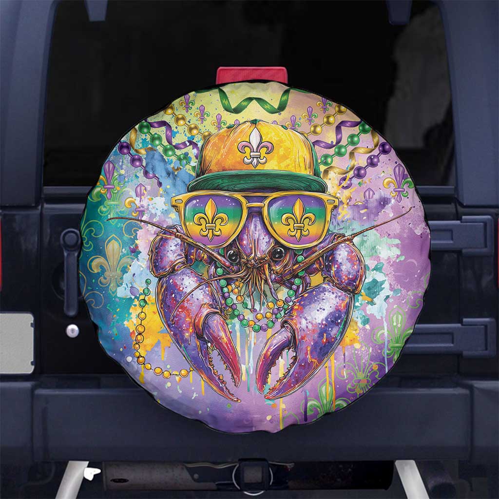 Mardi Gras Crawfish Spare Tire Cover NOLA Fat Tuesday Drip Art - Wonder Print Shop
