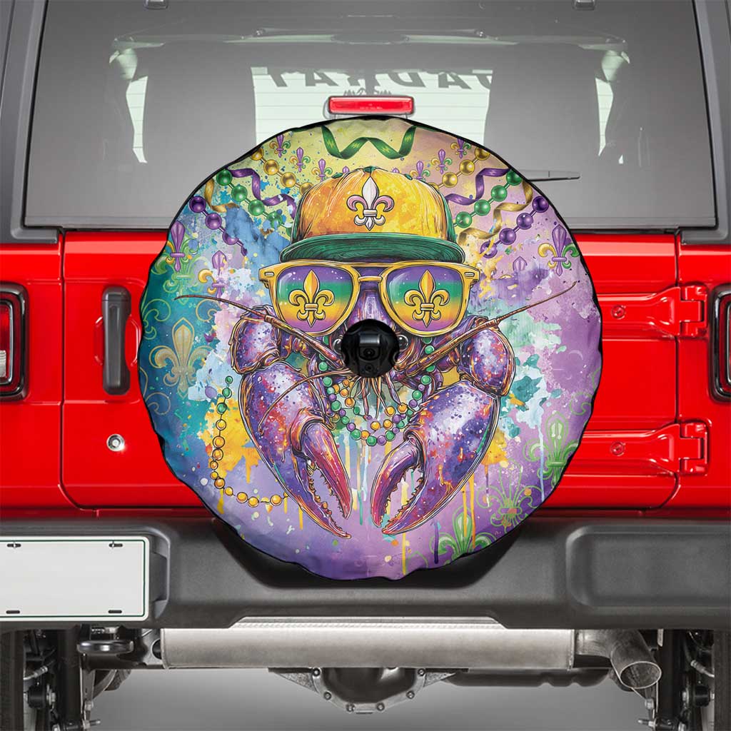Mardi Gras Crawfish Spare Tire Cover NOLA Fat Tuesday Drip Art - Wonder Print Shop