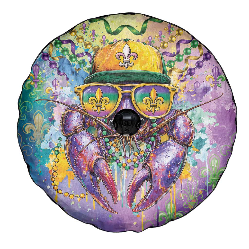 Mardi Gras Crawfish Spare Tire Cover NOLA Fat Tuesday Drip Art - Wonder Print Shop