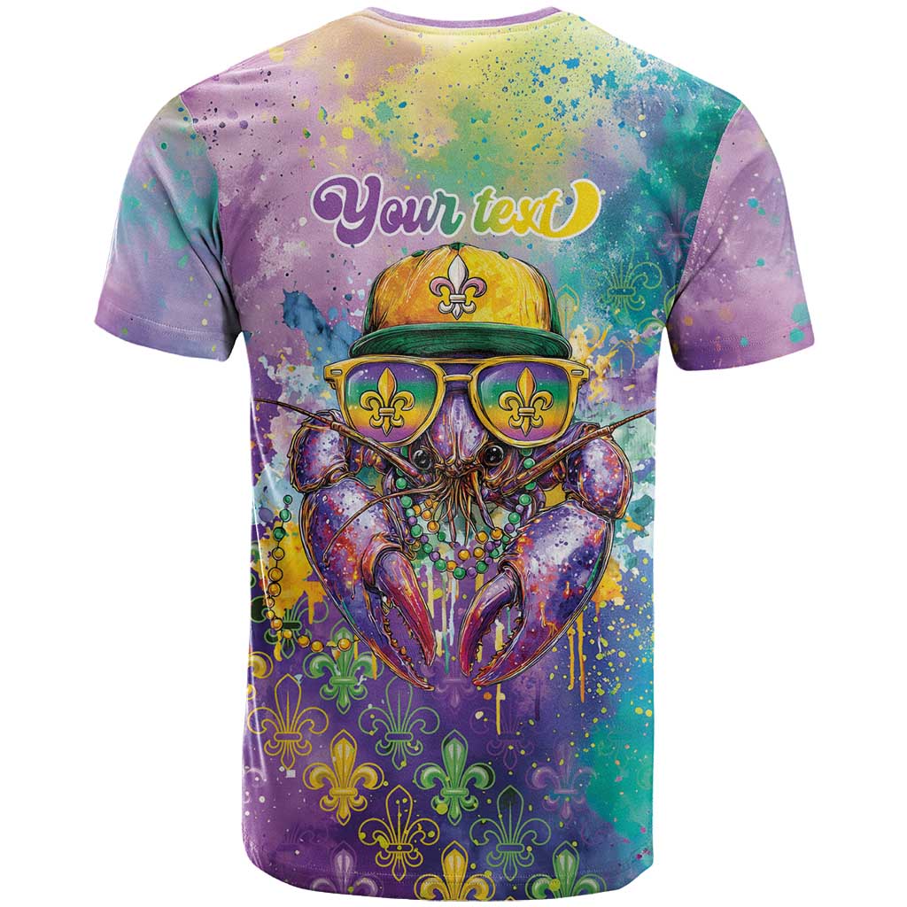 Mardi Gras Crawfish Personalized T Shirt NOLA Fat Tuesday Drip Art - Wonder Print Shop