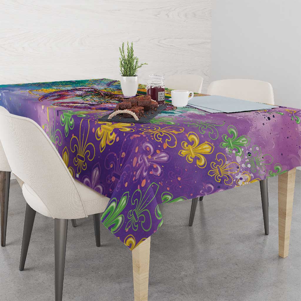 Mardi Gras Crawfish Tablecloth NOLA Fat Tuesday Drip Art - Wonder Print Shop