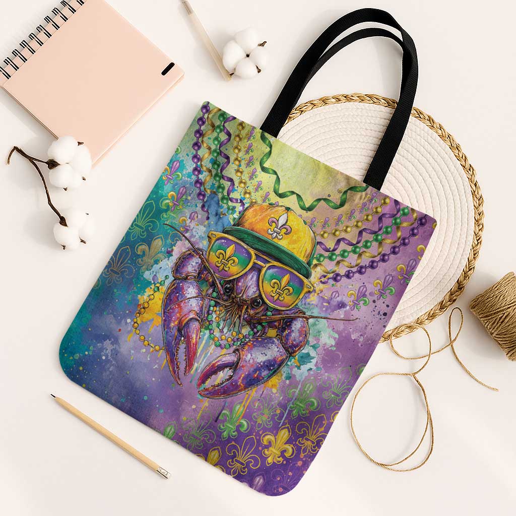 Mardi Gras Crawfish Tote Bag NOLA Fat Tuesday Drip Art - Wonder Print Shop