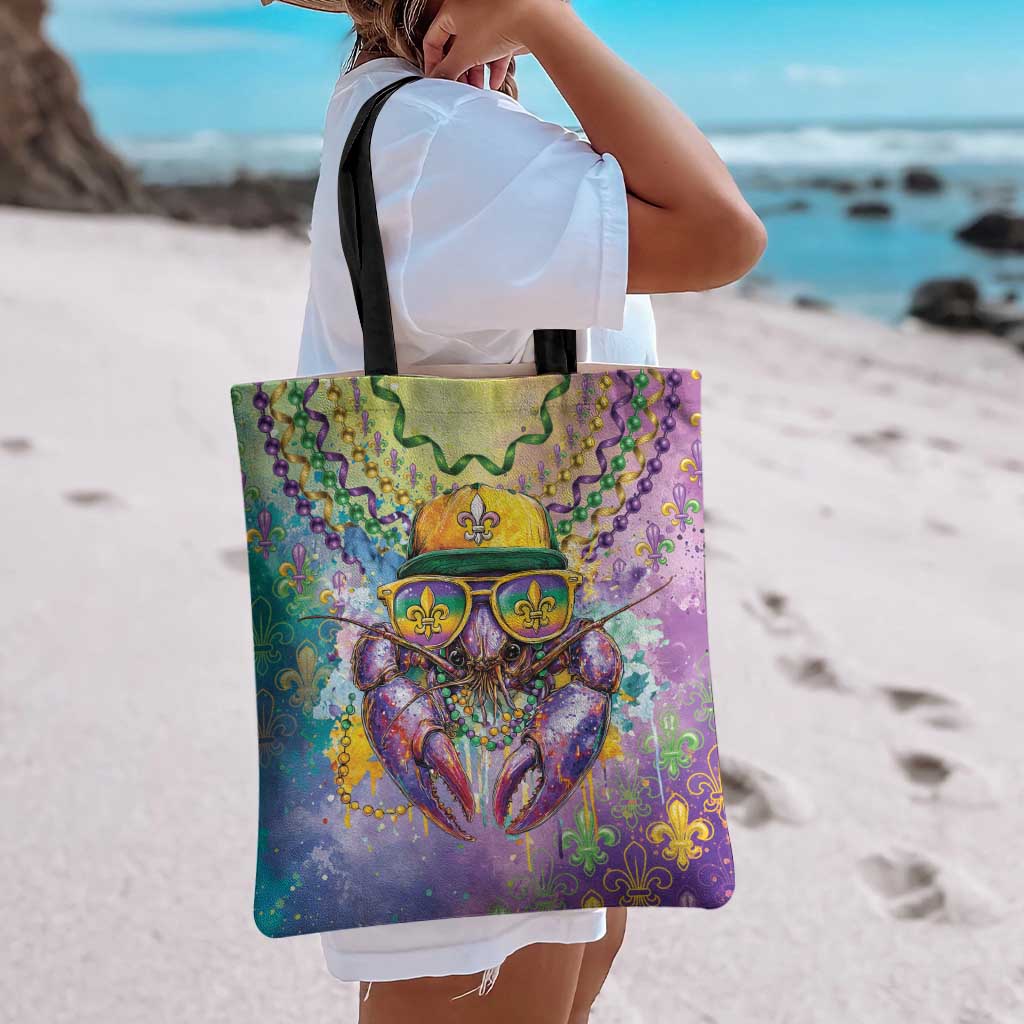 Mardi Gras Crawfish Tote Bag NOLA Fat Tuesday Drip Art - Wonder Print Shop