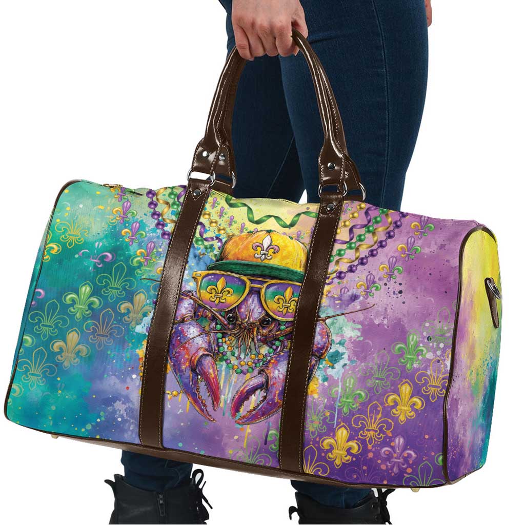 Mardi Gras Crawfish Travel Bag NOLA Fat Tuesday Drip Art - Wonder Print Shop