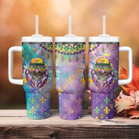 Mardi Gras Crawfish Personalized Tumbler With Handle NOLA Fat Tuesday Drip Art - Wonder Print Shop