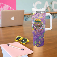 Mardi Gras Crawfish Personalized Tumbler With Handle NOLA Fat Tuesday Drip Art - Wonder Print Shop