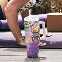 Mardi Gras Crawfish Personalized Tumbler With Handle NOLA Fat Tuesday Drip Art - Wonder Print Shop