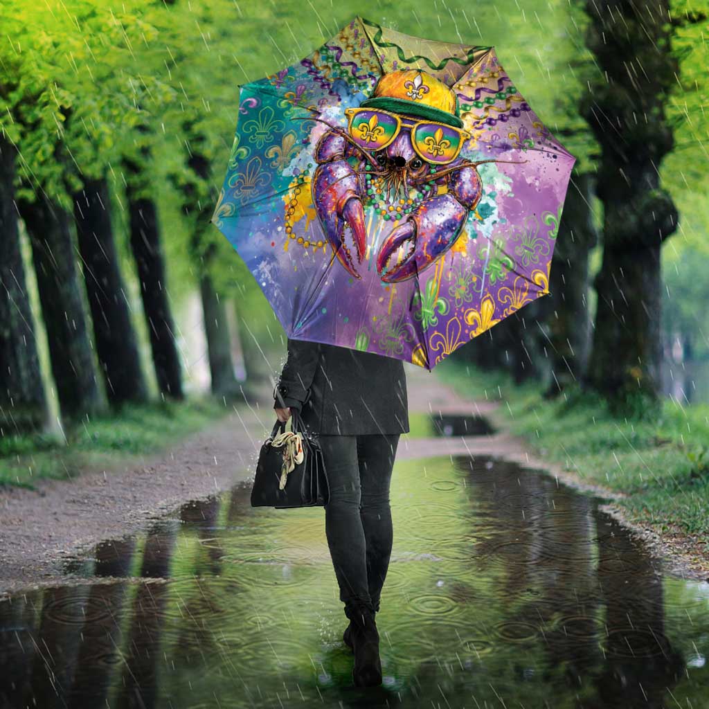 Mardi Gras Crawfish Umbrella NOLA Fat Tuesday Drip Art - Wonder Print Shop